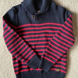 Navy Shawl Collar Sweater